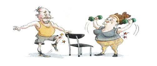 2 personer som trener - Klikk for stort bilete